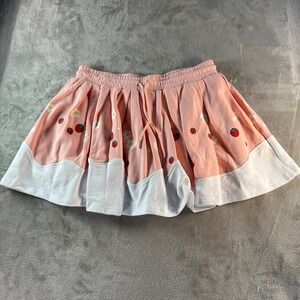Meyoco Studio Pink Strawberry Milk skirt Pleated Athletic Skirt Shorts XL Daisy